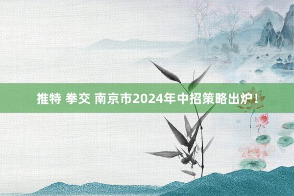 推特 拳交 南京市2024年中招策略出炉！