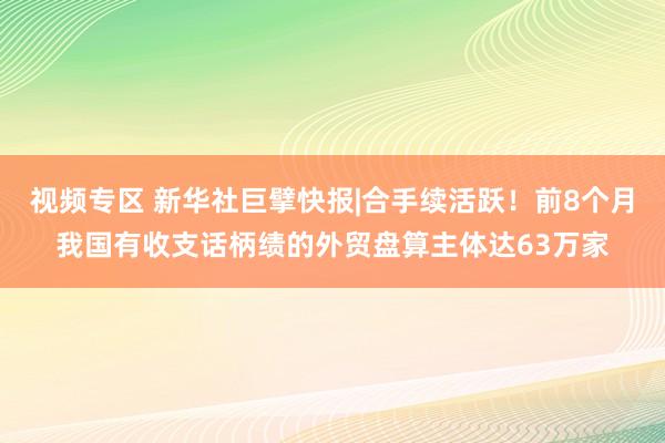 视频专区 新华社巨擘快报|合手续活跃！前8个月我国有收支话柄绩的外贸盘算主体达63万家