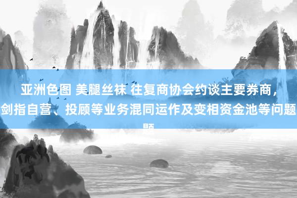 亚洲色图 美腿丝袜 往复商协会约谈主要券商，剑指自营、投顾等业务混同运作及变相资金池等问题