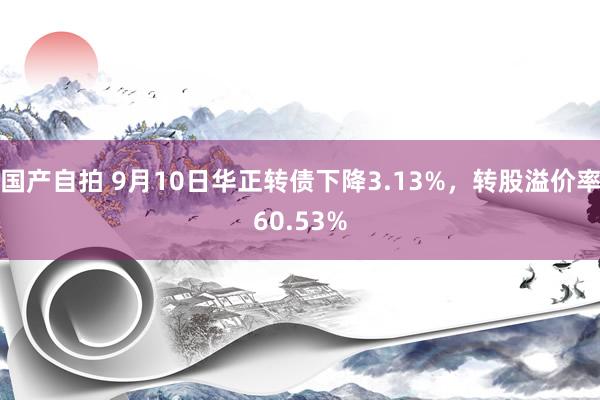 国产自拍 9月10日华正转债下降3.13%，转股溢价率60.53%