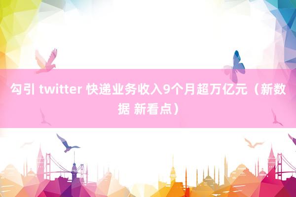 勾引 twitter 快递业务收入9个月超万亿元（新数据 新看点）