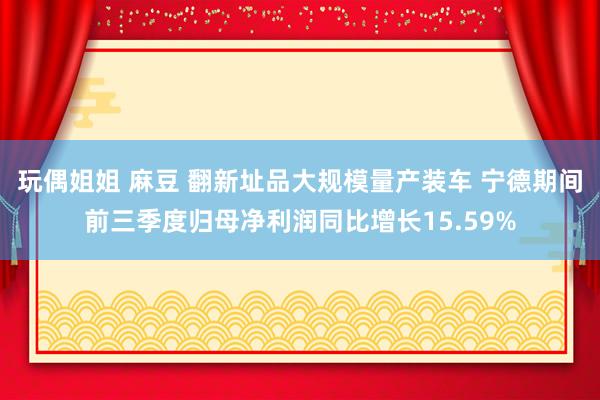 玩偶姐姐 麻豆 翻新址品大规模量产装车 宁德期间前三季度归母净利润同比增长15.59%