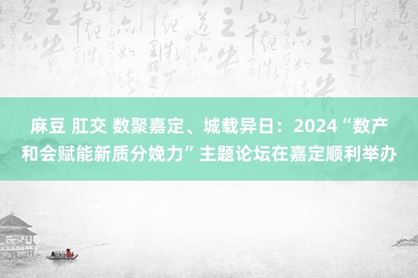 麻豆 肛交 数聚嘉定、城载异日：2024“数产和会赋能新质分娩力”主题论坛在嘉定顺利举办