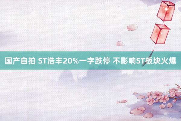 国产自拍 ST浩丰20%一字跌停 不影响ST板块火爆