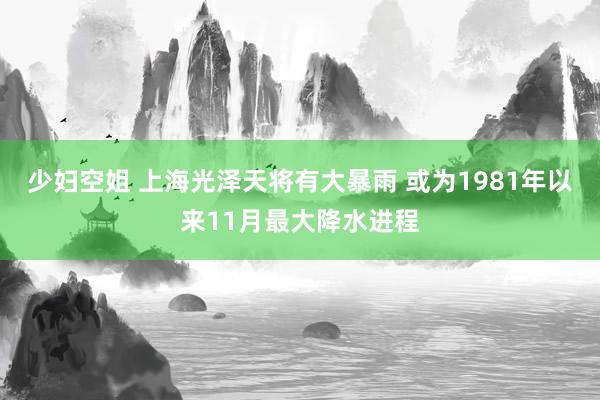 少妇空姐 上海光泽天将有大暴雨 或为1981年以来11月最大降水进程