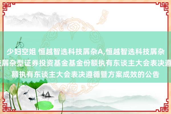 少妇空姐 恒越智选科技羼杂A,恒越智选科技羼杂C: 对于恒越智选科技羼杂型证券投资基金基金份额执有东谈主大会表决遵循暨方案成效的公告