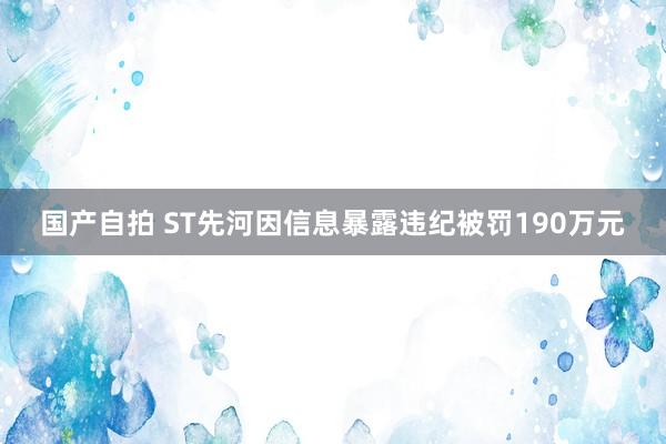 国产自拍 ST先河因信息暴露违纪被罚190万元