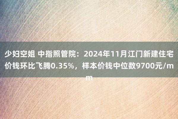 少妇空姐 中指照管院：2024年11月江门新建住宅价钱环比飞腾0.35%，样本价钱中位数9700元/m