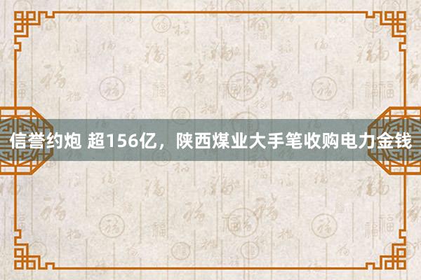 信誉约炮 超156亿，陕西煤业大手笔收购电力金钱