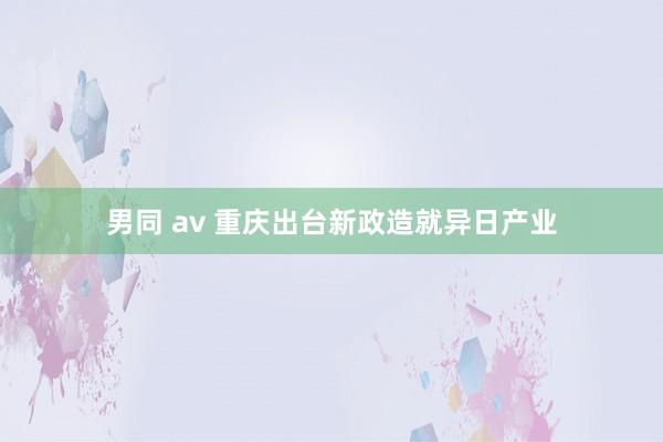 男同 av 重庆出台新政造就异日产业