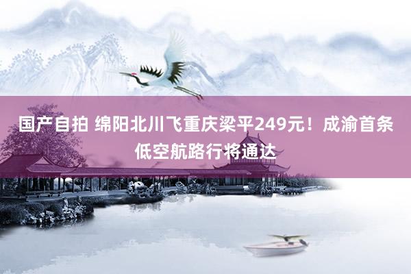 国产自拍 绵阳北川飞重庆梁平249元！成渝首条低空航路行将通达