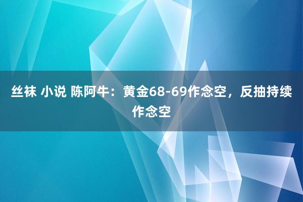 丝袜 小说 陈阿牛：黄金68-69作念空，反抽持续作念空