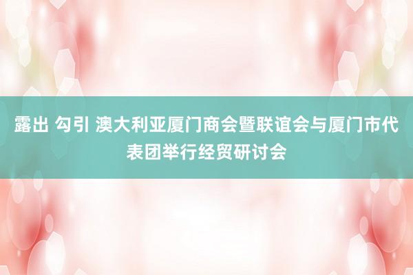 露出 勾引 澳大利亚厦门商会暨联谊会与厦门市代表团举行经贸研讨会