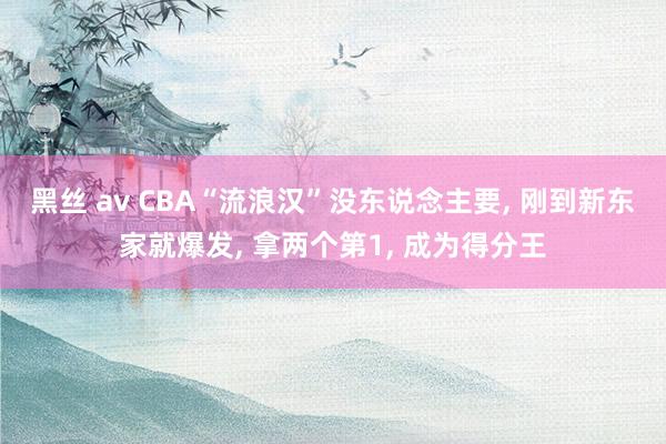 黑丝 av CBA“流浪汉”没东说念主要， 刚到新东家就爆发， 拿两个第1， 成为得分王