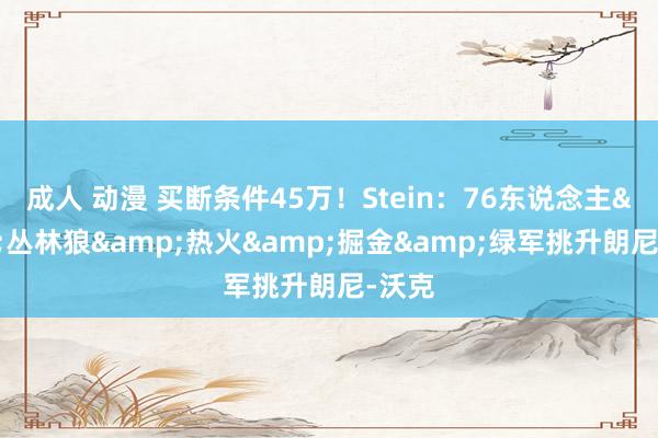 成人 动漫 买断条件45万！Stein：76东说念主&丛林狼&热火&掘金&绿军挑升朗尼-沃克