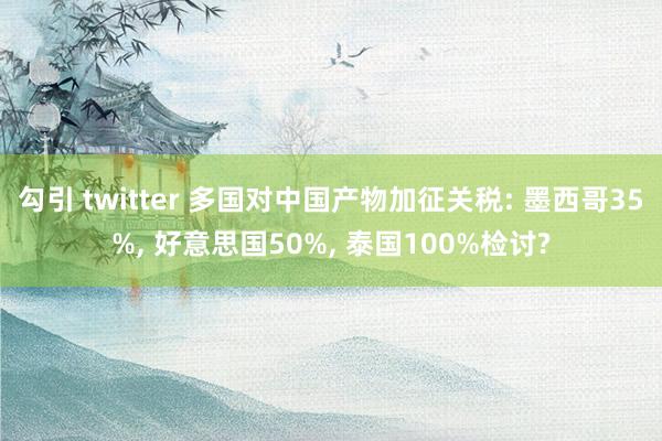 勾引 twitter 多国对中国产物加征关税: 墨西哥35%, 好意思国50%, 泰国100%检讨?