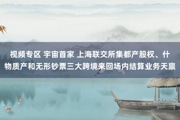 视频专区 宇宙首家 上海联交所集都产股权、什物质产和无形钞票三大跨境来回场内结算业务天禀