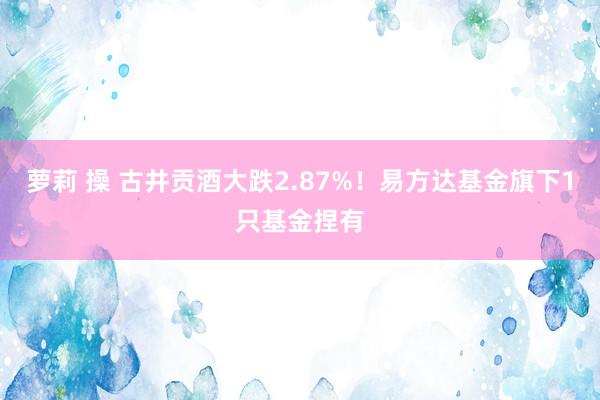 萝莉 操 古井贡酒大跌2.87%！易方达基金旗下1只基金捏有