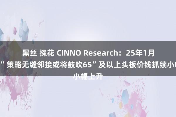 黑丝 探花 CINNO Research：25年1月“国补”策略无缝邻接或将鼓吹65”及以上头板价钱抓续小幅上升